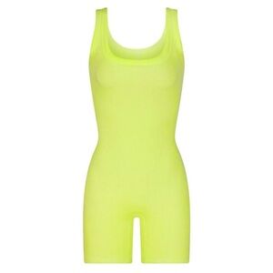 Skims Neon Yellow Sleeveless Bodysuit